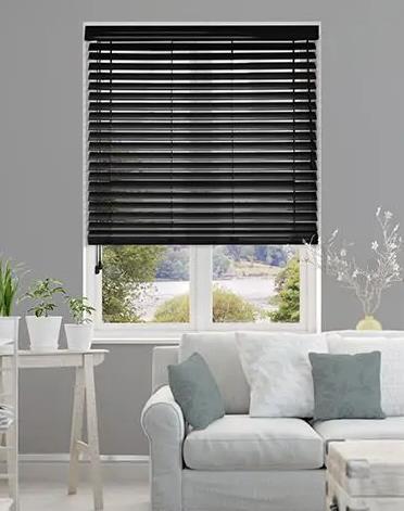 2-Inch Faux Wood Blinds - Blackout Horizontal Window Shades For Bedroom & Living Room