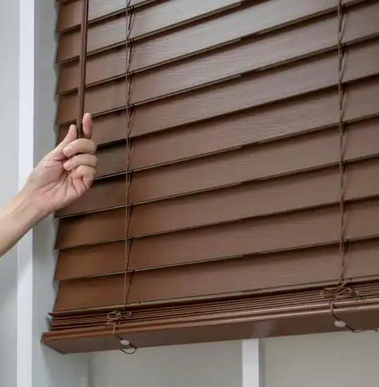 Brown Faux Wood Blinds