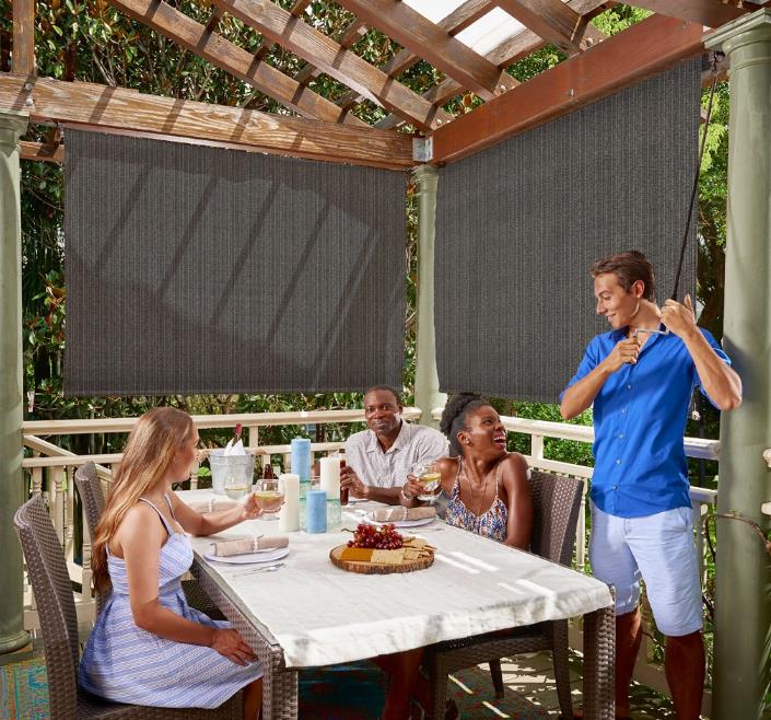 outdoor crank roller shade