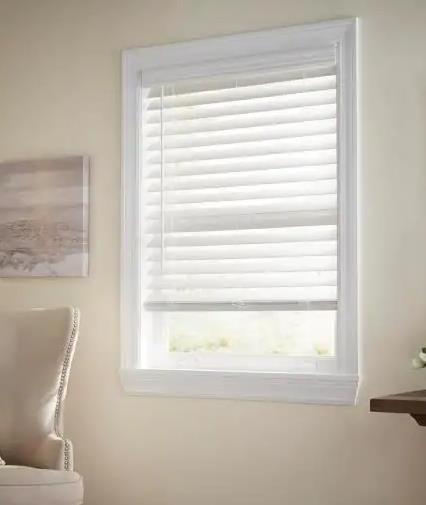 White Faux Wood Blinds 2 Inches Cordless Faux Wood Blinds